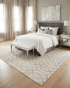 Hollywood Luxe Collection Area Rug - Sunset (White Silver) Rectangle White Silver  lifestyle 10