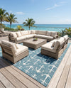 Seaside Haven Rugs Collection Area Rug - Sapphire (Teal) Rectangle Teal  lifestyle 28