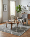 Trellis Mosaic Collection Area Rug - Arborville (Light Gray) Square Light Gray  lifestyle 50