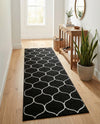 Trellis Mosaic Collection Area Rug -  Pergolatown (Black) Runner Black  lifestyle 25