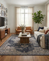 Coastal Manor Collection Area Rug -  Pelican Rectangle Navy Blue  lifestyle 33