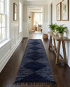Thar Cotton Collection Area Rug - Jaisalmer (Navy Blue) Runner Navy Blue  lifestyle 30