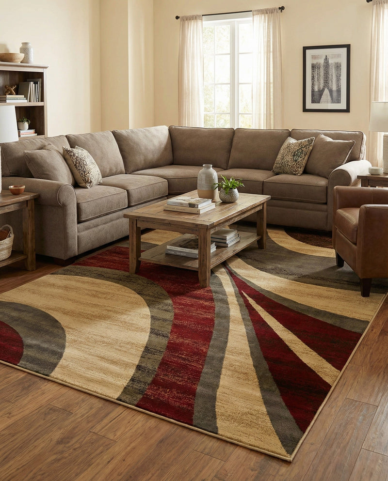 Bistro Lounge Collection Area Rug -  Frappe Rectangle Beige  lifestyle 30