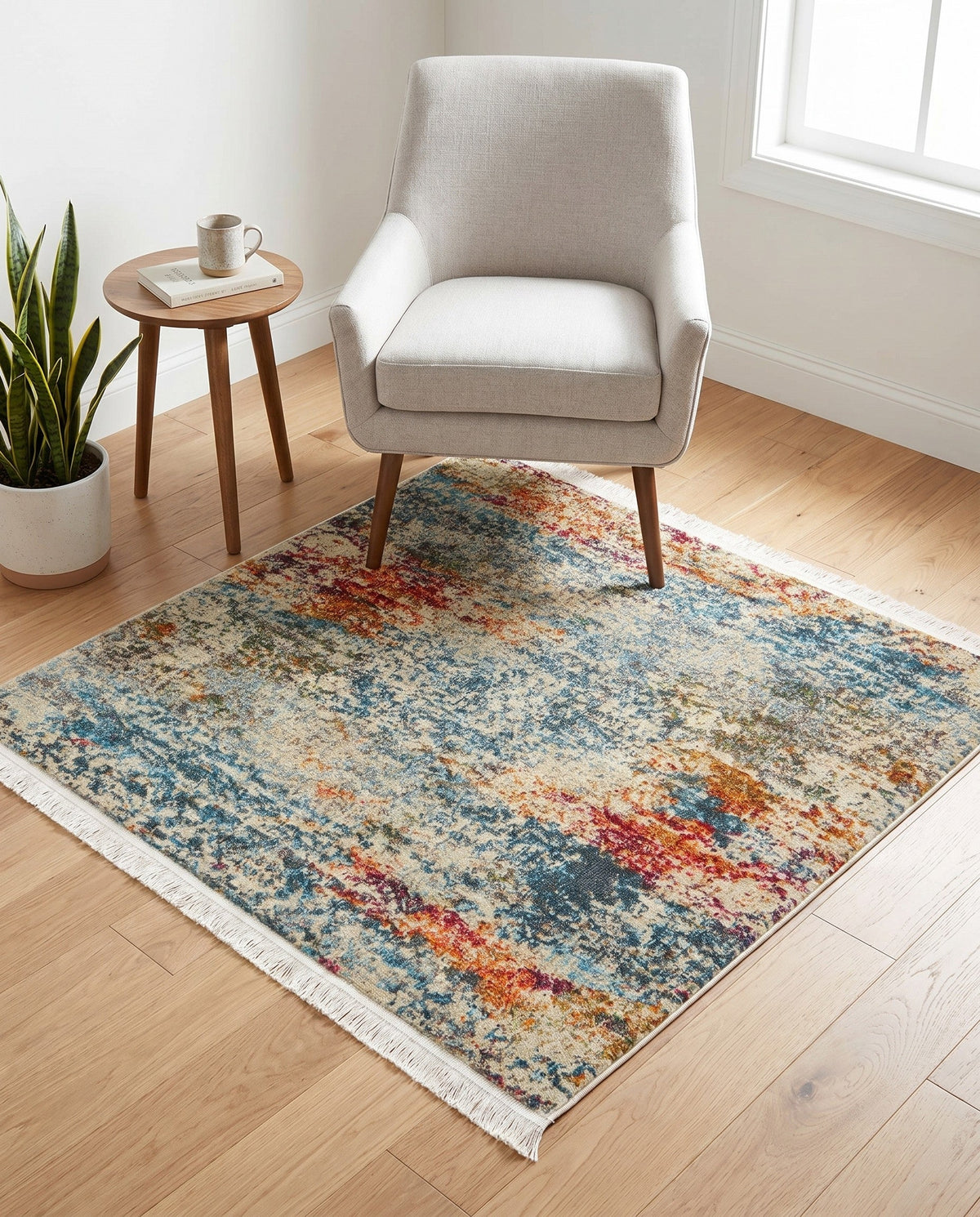 Caribbean Breeze Collection Area Rug -  Isla Square Cream  lifestyle 127