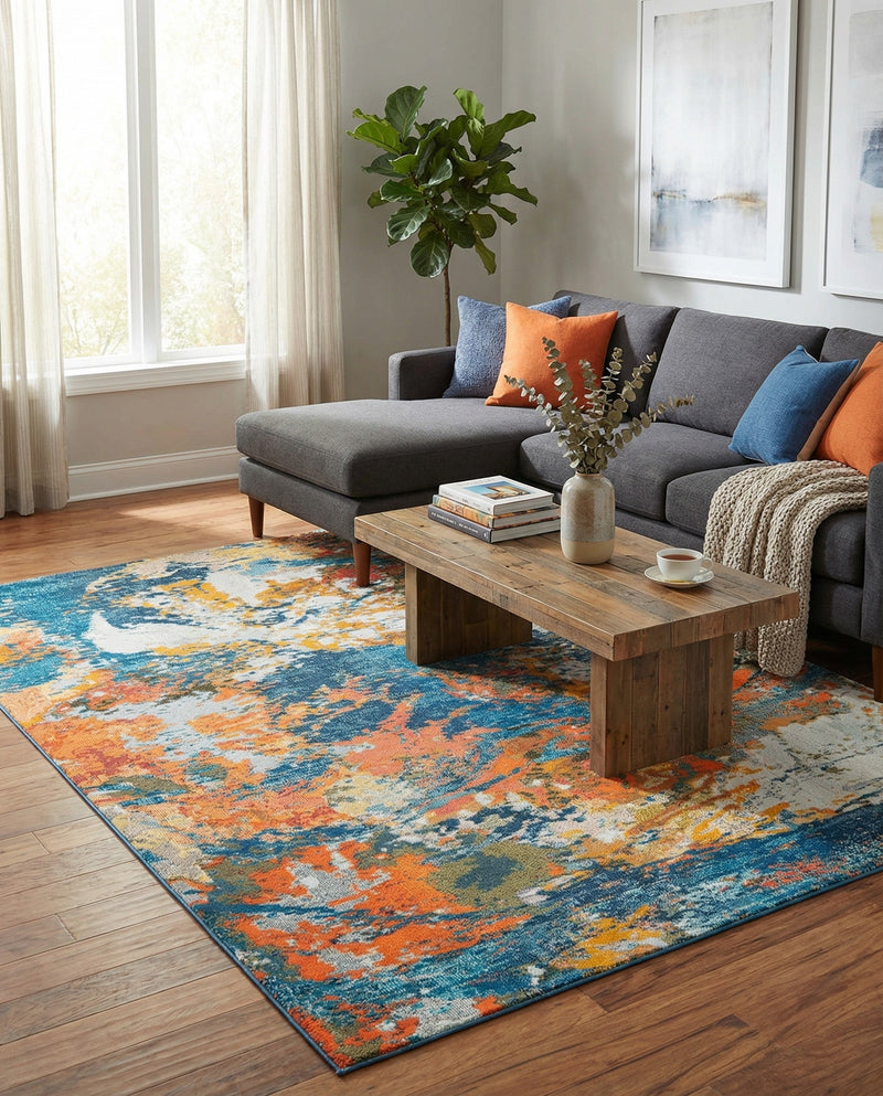 Colorburst Oasis Collection Area Rug -  Chroma Rectangle Multi  lifestyle 5