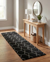 Trellis Mosaic Collection Area Rug - Arborville (Black) Runner Black  lifestyle 64