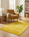 Marrakesh Lattice Collection Area Rug - Casablanca (Yellow) Rectangle Yellow  lifestyle 16