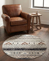 Desert Modern Eco Rug Series Collection Area Rug -  Arches Round Gray  lifestyle 48