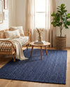 Woven Seaside Jute Collection Area Rug - Savannah (Navy Blue) Rectangle Navy Blue  lifestyle 9