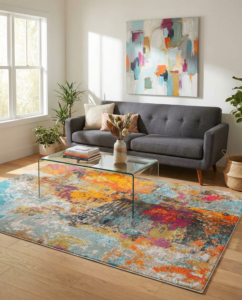 Colorburst Oasis Collection Area Rug -  Spectrum Rectangle Multi  lifestyle 20