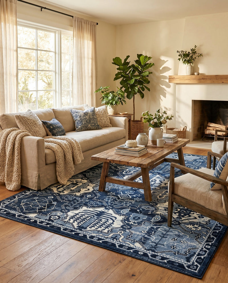 Horizon Collection Area Rug - Dawn Rectangle Blue  lifestyle 69