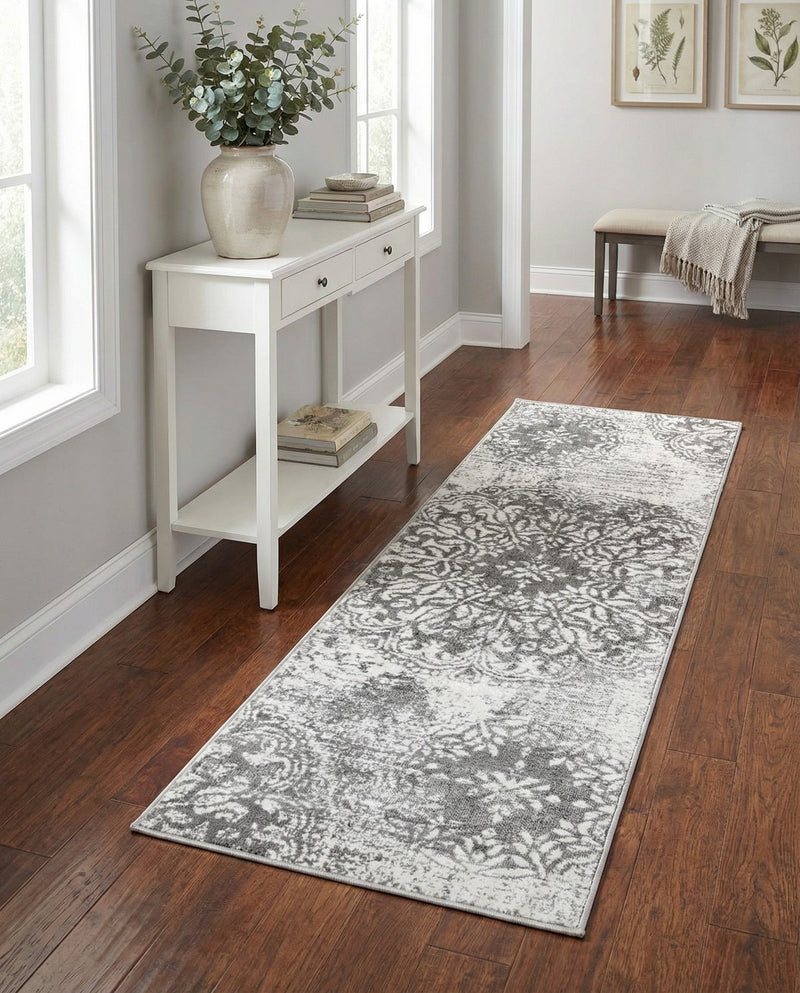 Riviera Elegance Collection Area Rug -  Monaco (Gray) Runner Gray  lifestyle 68