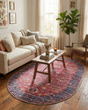 Zahara Oasis Collection Area Rug -  Ouarzazate Oval Antique Red  lifestyle 78
