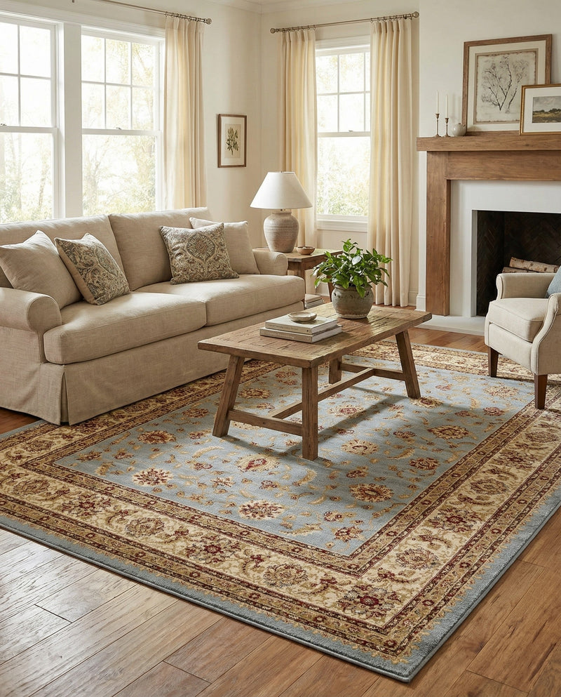 Jaipur Elegance Collection Area Rug -  Nahargarh (Light Blue) Rectangle Light Blue  lifestyle 25