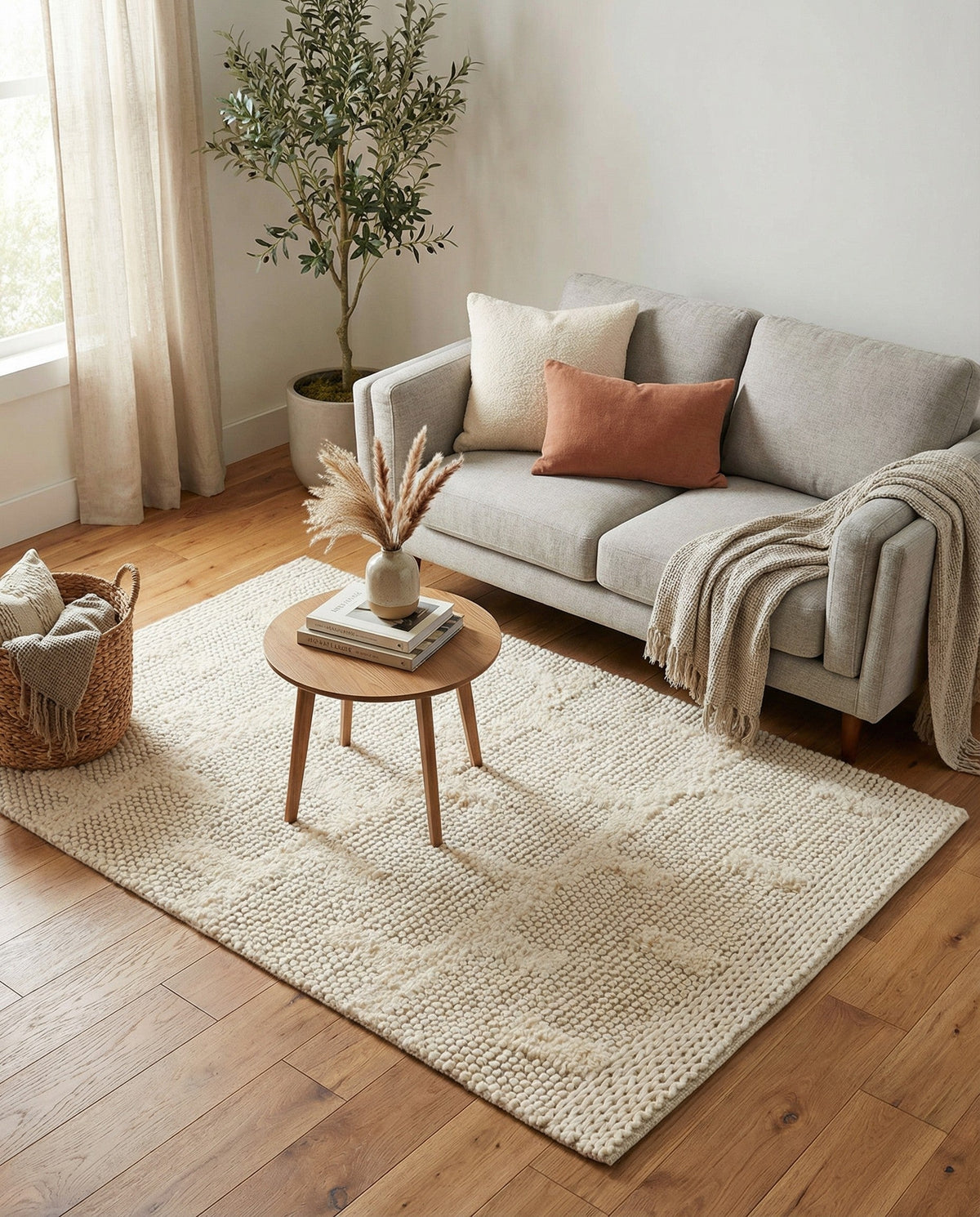 Lana Tasmanian Wool Collection Area Rug - Freycinet Rectangle Ivory  lifestyle 11