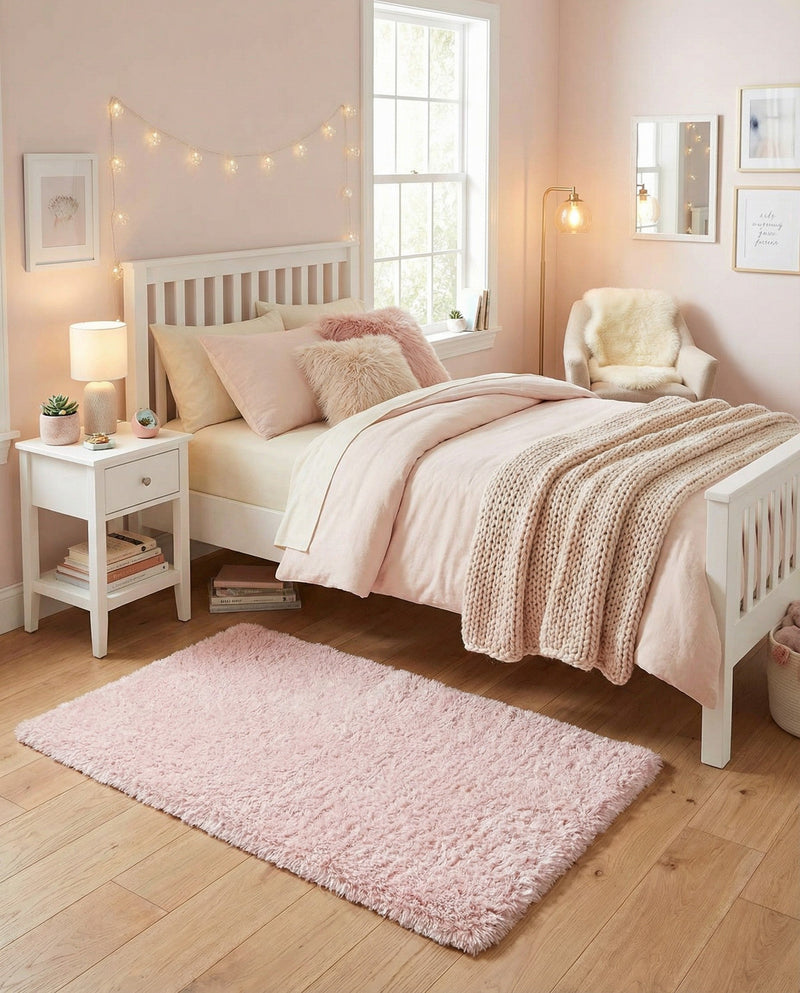 Eternal Plush Oasis Collection Area Rug -  Tranquility (Pink Lace) Rectangle Pink Lace  lifestyle 12