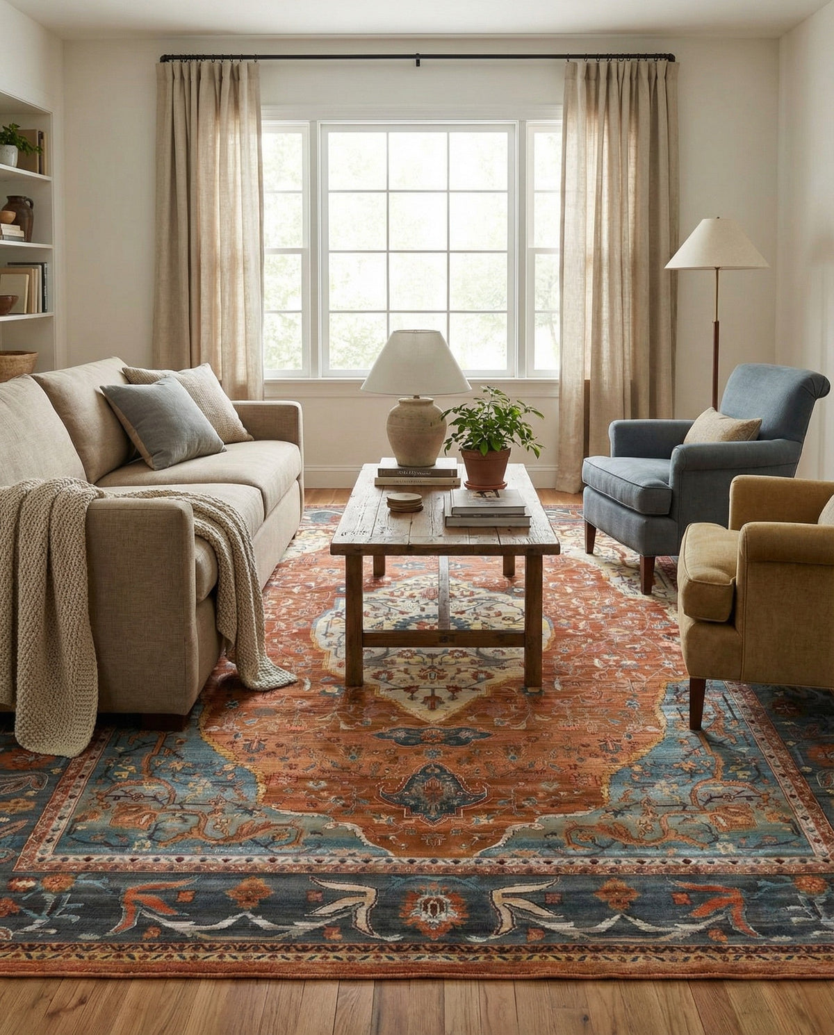 Caribbean Breeze Collection Area Rug -  Vieques Rectangle Rust Red  lifestyle 14