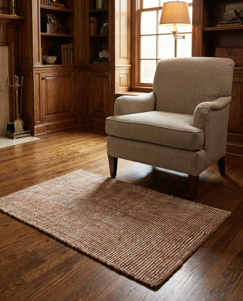 Berkshire Estate Collection Area Rug - Windsor (Cocoa Bean Brown) Rectangle Cocoa Bean Brown  lifestyle 16