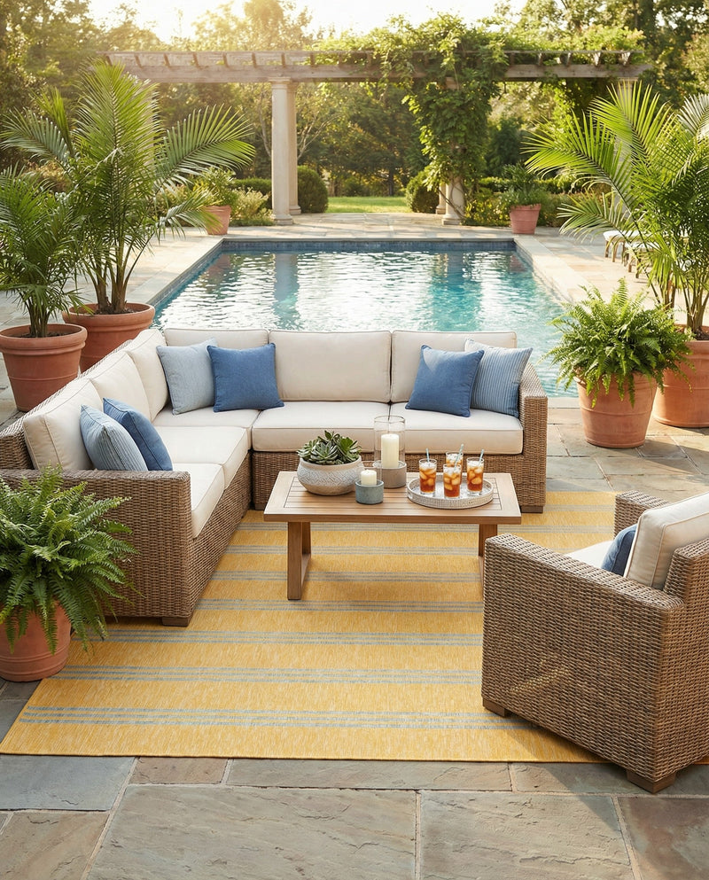 Urban Oasis Rugs Collection Area Rug -  District (Yellow and Aqua) Square Yellow and Aqua  lifestyle 51