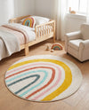 Wonder Tykes Collection Area Rug -  Illusion Round Ivory  lifestyle 43