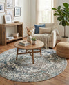 Georgetown Rugs Collection Area Rug - Dupont (Gray) Round Gray  lifestyle 63