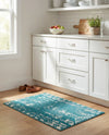 Brighton Stripes Collection Area Rug - Sussex (Turquoise) Rectangle Turquoise  lifestyle 22