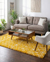 Berber Lattice Shag Collection Area Rug - Atlas (Yellow) Rectangle Yellow  lifestyle 7