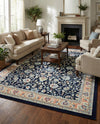 Isfahan Elegance Collection Area Rug - Naghsh-e Jahan (Navy Blue) Rectangle Navy Blue  lifestyle 28