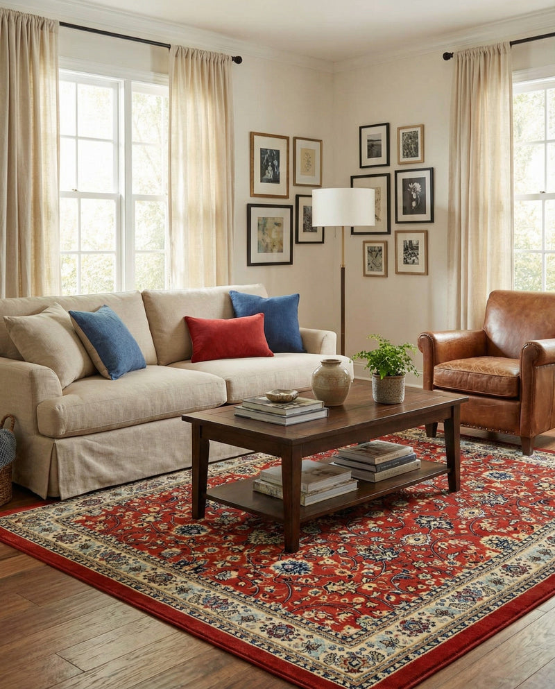 Isfahan Elegance Collection Area Rug - Naghsh-e Jahan (Terracotta) Rectangle Terracotta  lifestyle 12
