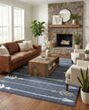 Autumn Meadow Collection Area Rug -  Junipervale Rectangle Navy Blue  lifestyle 27