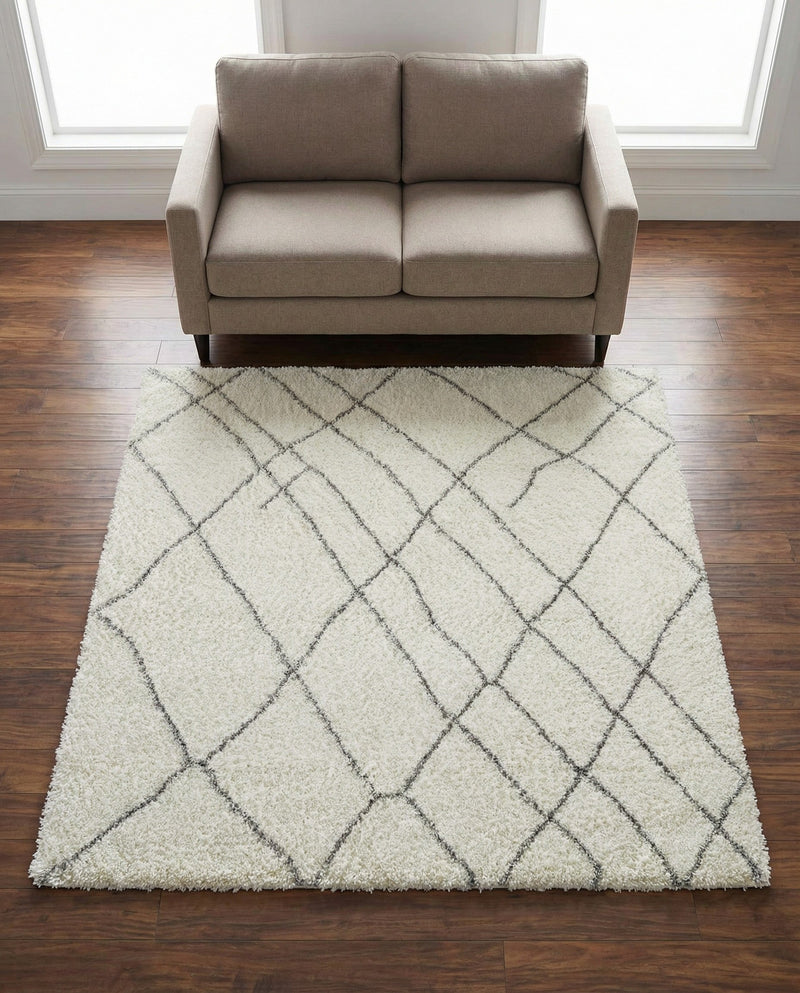 Cozy Haven Shag Collection Area Rug - Serenity (Ivory) Square Ivory  lifestyle 40