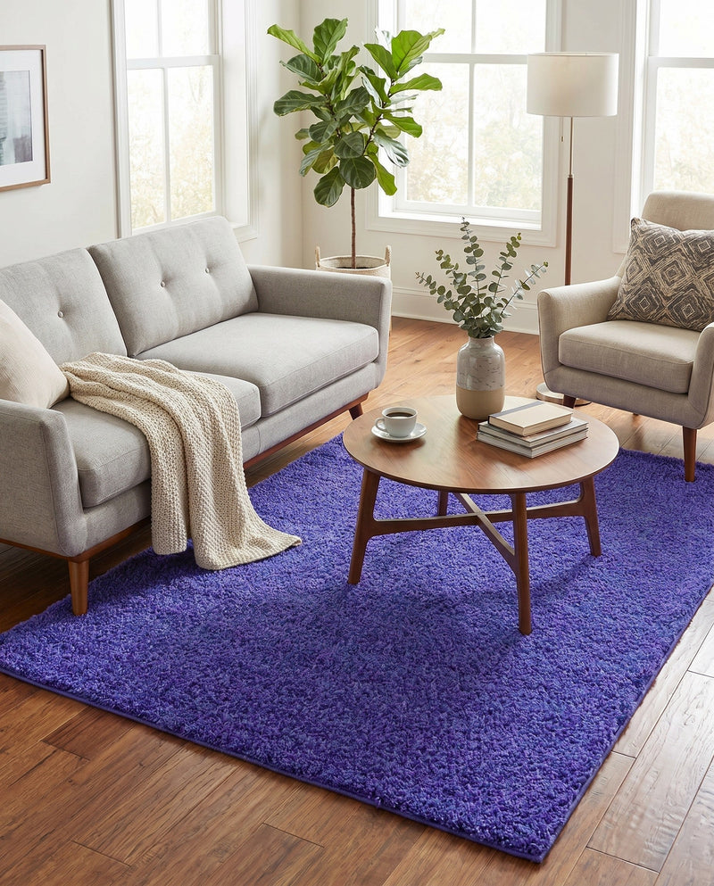 Plush Oasis Collection Area Rug - Serenity (Periwinkle Blue) Rectangle Periwinkle Blue  lifestyle 33