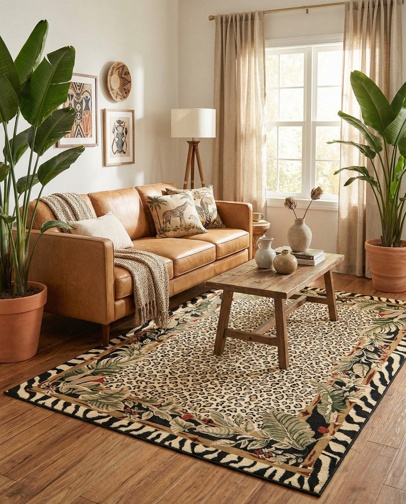Savannah Sojourn Collection Area Rug -  Moremi Rectangle Cream  lifestyle 16