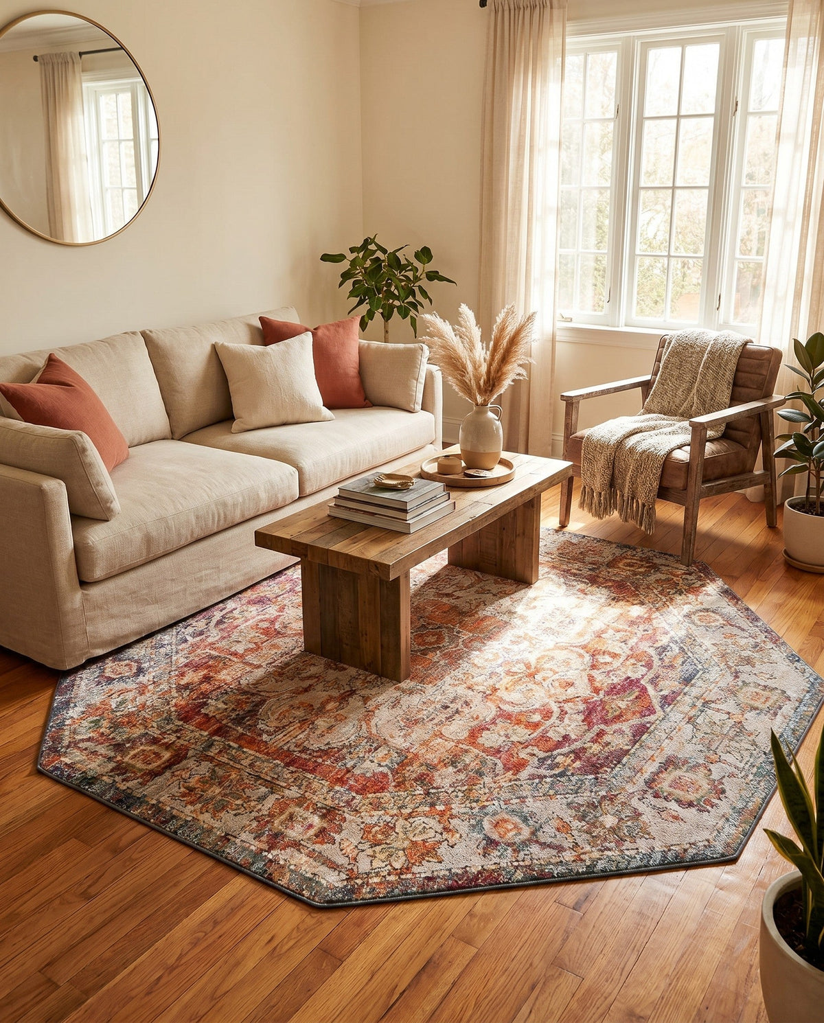 Savannah Soiree Collection Area Rug -  Everglade (Multi) Octagon Multi  lifestyle 113
