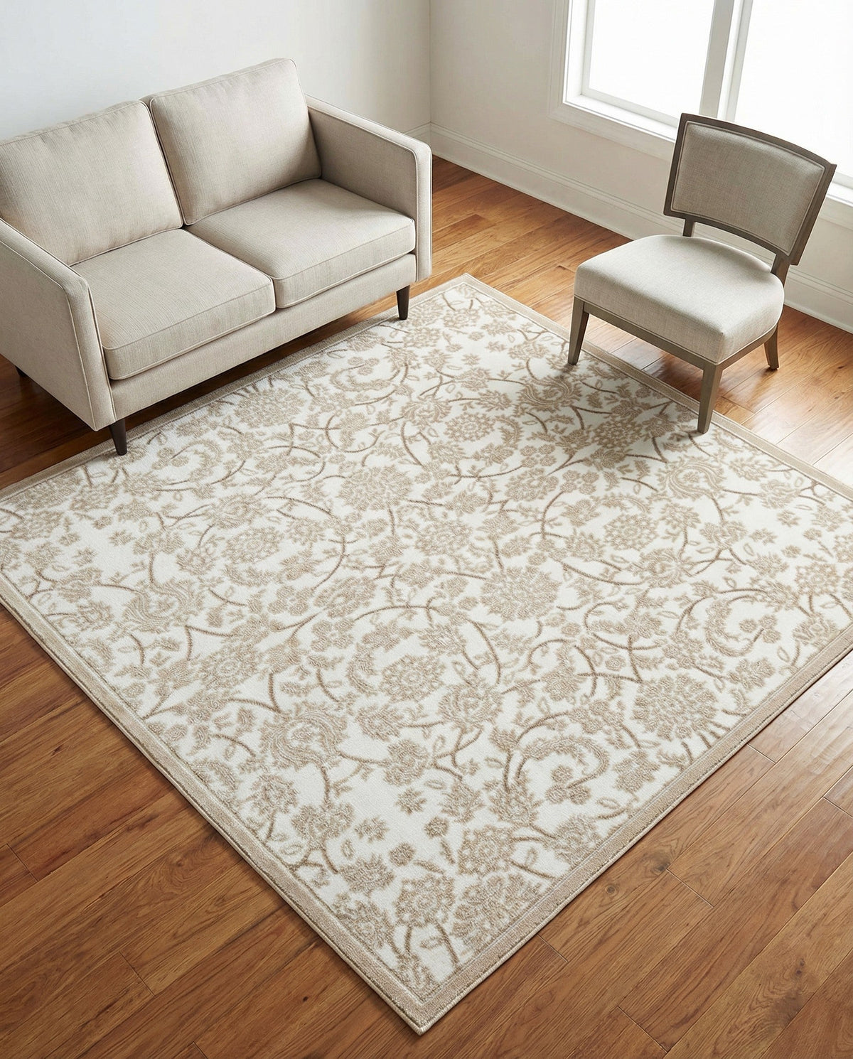 Andes Summit Collection Area Rug -  Chimborazo Square Snow White  lifestyle 153