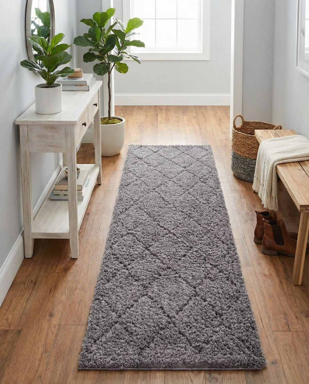 Trellis Haven Collection Area Rug - Havenwood Runner Dark Gray  lifestyle 126