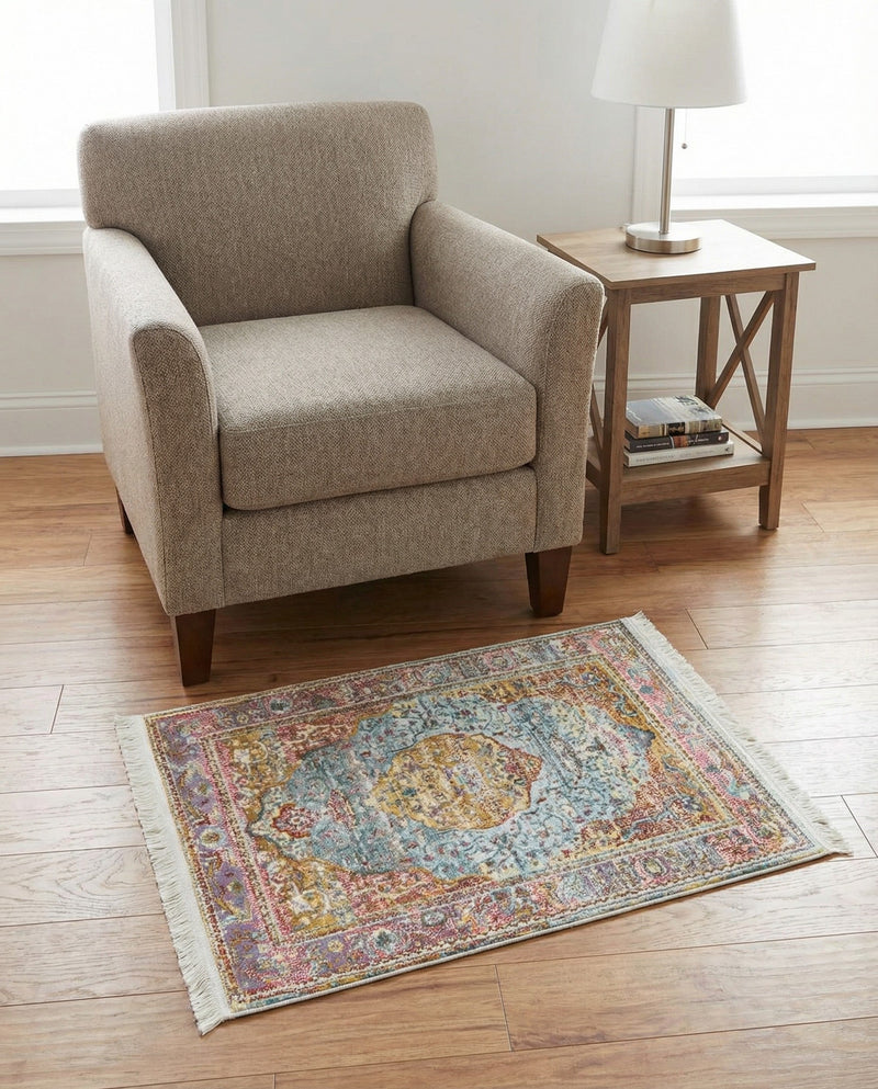 Caribbean Breeze Collection Area Rug -  Vieques Rectangle Light Blue  lifestyle 12