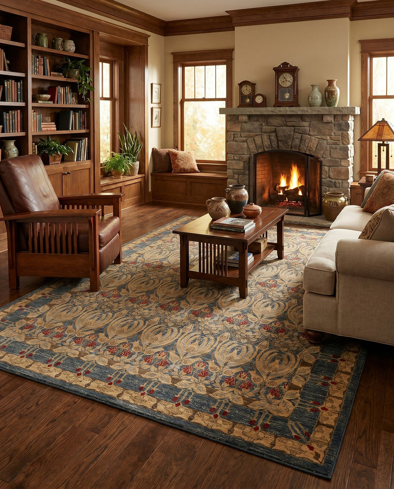 Chelsea Elegance Collection Area Rug -  Brompton (Navy Blue) Rectangle Navy Blue  lifestyle 45