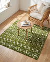 Mediterranean Lattice Collection Area Rug - Santorini (Green) Square Green  lifestyle 64