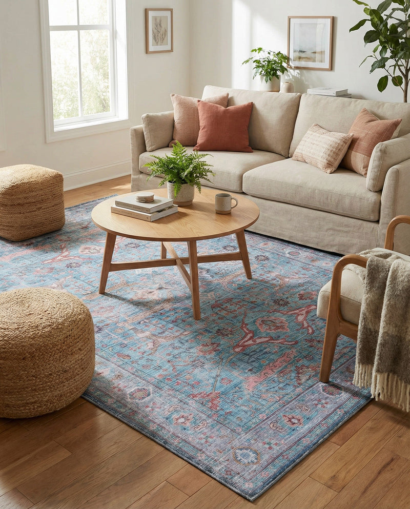 Zahara Oasis Collection Area Rug -  Marrakech Rectangle Blue  lifestyle 21
