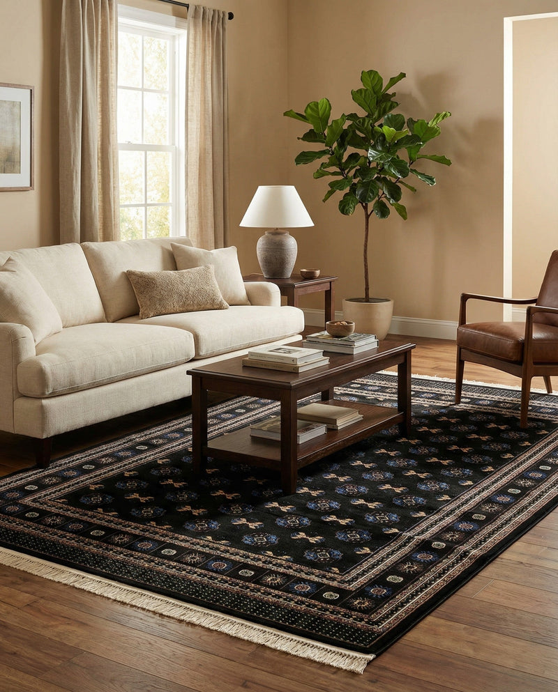 Samarkand Elegance Collection Area Rug -  Margilan (Dark Green) Rectangle Dark Green  lifestyle 22