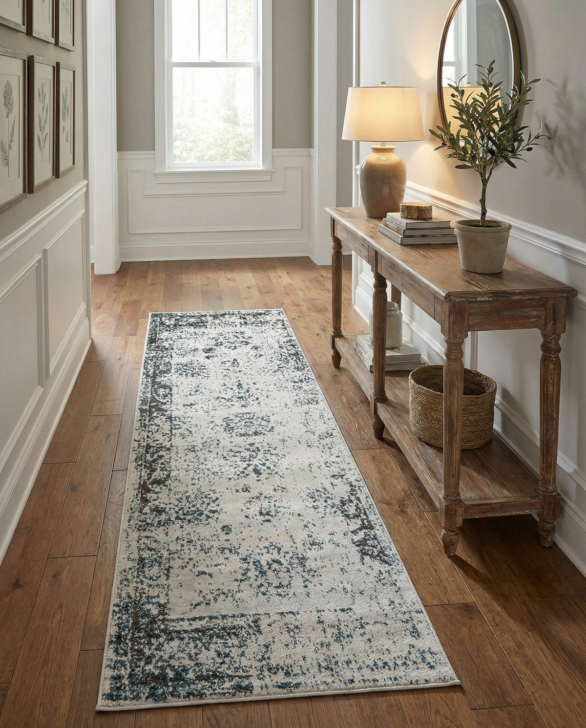 Riviera Elegance Collection Area Rug - Antibes (Light Blue) Runner Light Blue  lifestyle 131