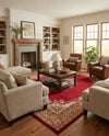 Tabriz Tapestry Collection Area Rug - Azerbaijan (Burgundy) Rectangle Burgundy  lifestyle 22