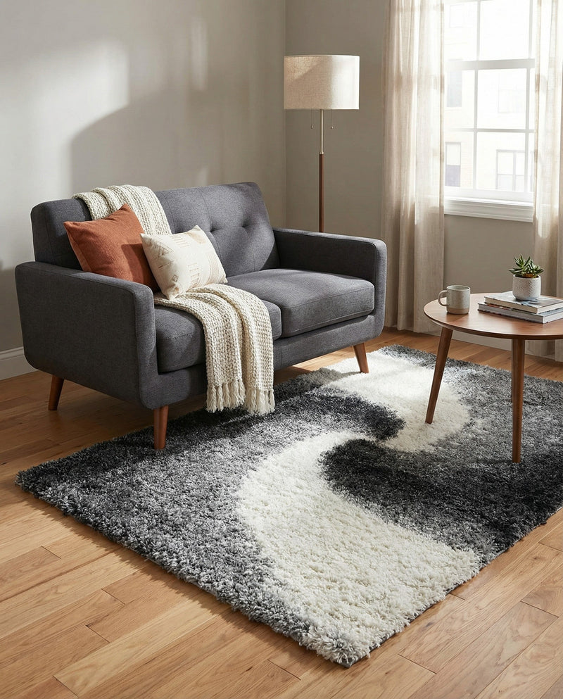 Cozy Haven Shag Collection Area Rug -  Oasis Rectangle Smoke Gray  lifestyle 20