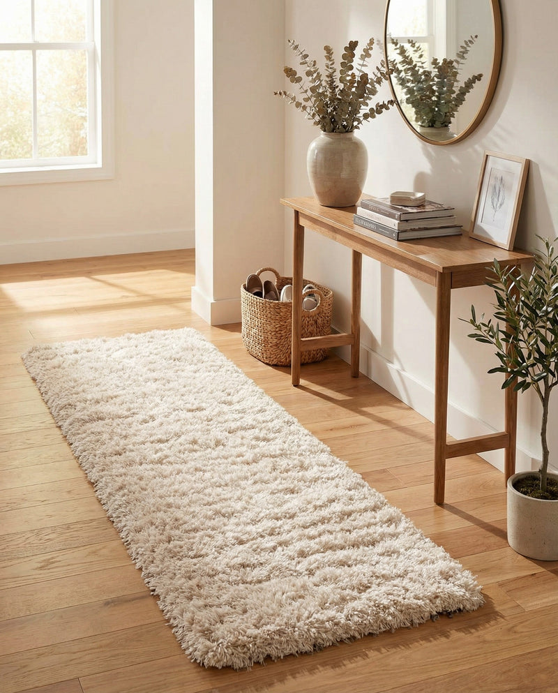 Eternal Plush Oasis Collection Area Rug -  Tranquility (Linen) Runner Linen  lifestyle 44