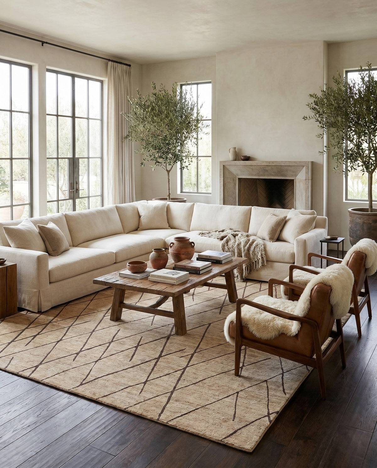 Sahara Berber Wool Collection Area Rug - Marrakesh Square Camel Brown  lifestyle 71