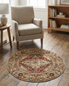 Neptune Elegance Collection Area Rug -  Naiad Round Burgundy Beige  lifestyle 72