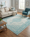 Dover Terrace Collection Area Rug - Marina (Aqua) Square Aqua  lifestyle 44