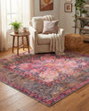 Maranta Collection Area Rug - Paramaribo Square Pink  lifestyle 37