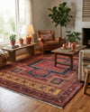 Bazaar Chic Collection Area Rug -  Taroudant Rectangle Rust Red  lifestyle 10